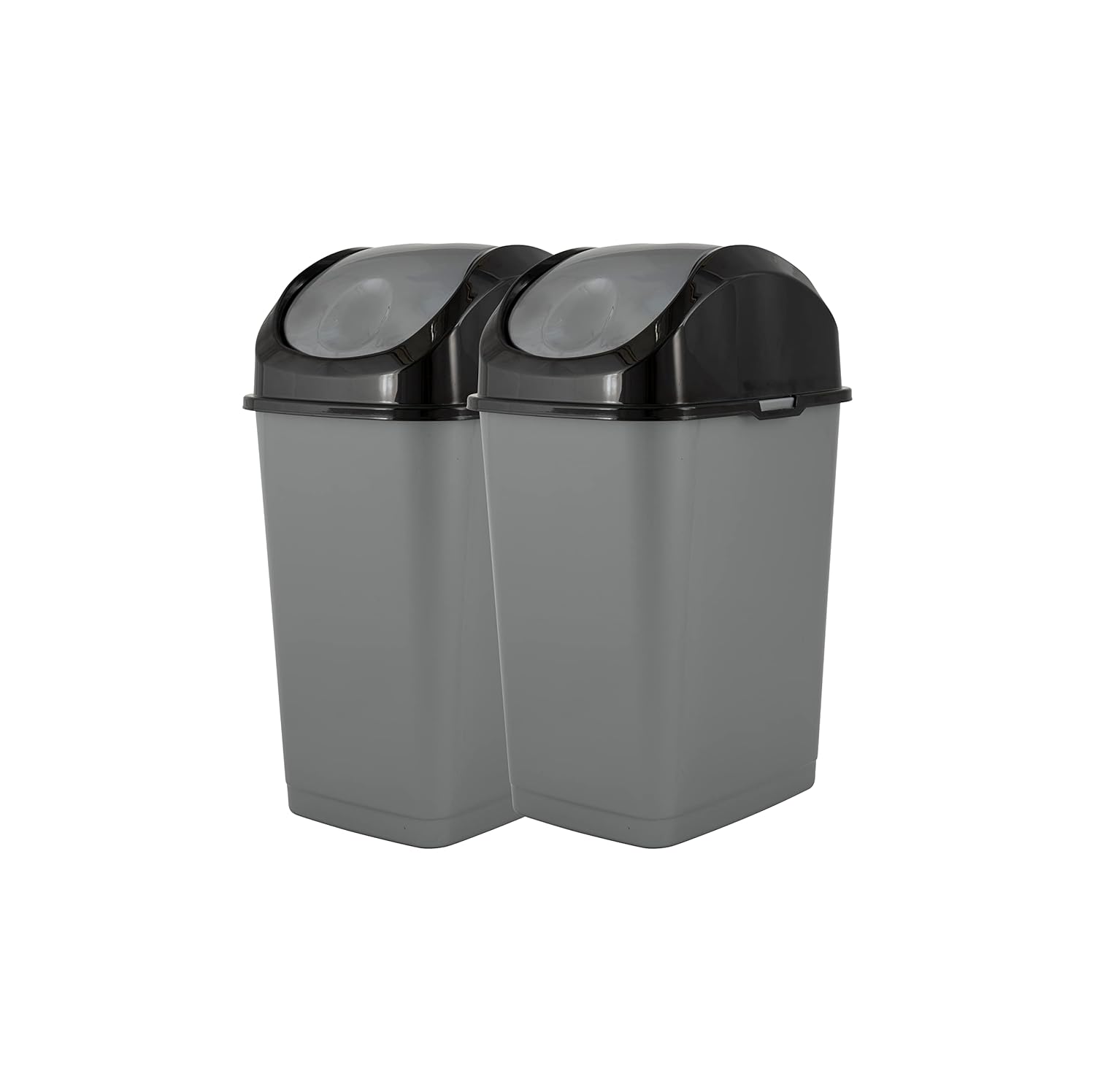 Superio Mini Plastic Trash Can with Swing Top Lid 1.25 Gallon Compact Small Waste Bin Portable