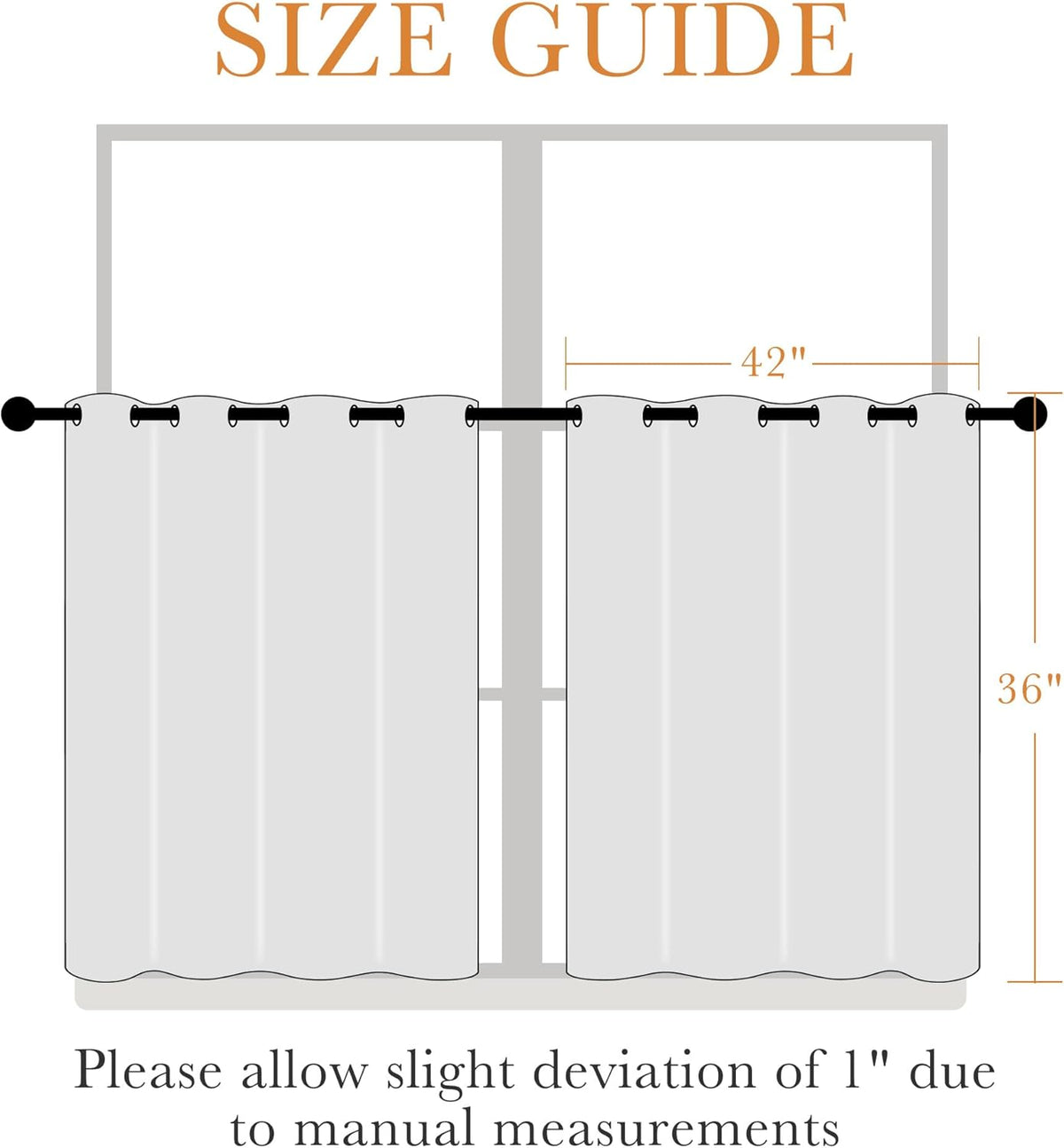 PONY DANCE Blackout Small Curtains 36 inch 2 Panels Set, Room Darkening Short Window Drapes Thermal
