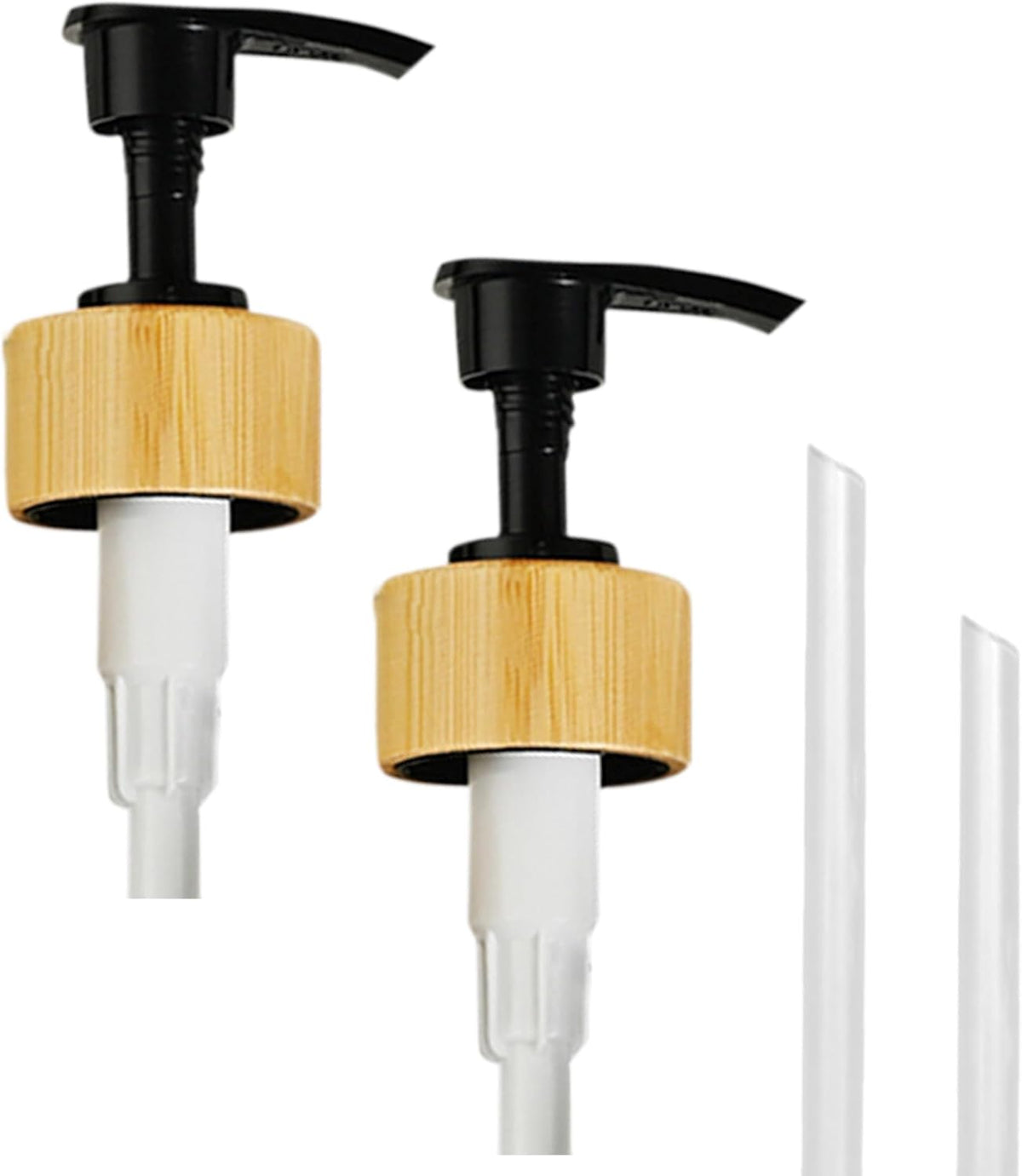 MaisoNovo Soap Pump Replacement - 2X Black Bamboo Pumps - Pump Dispenser - Soap Dispenser Pump