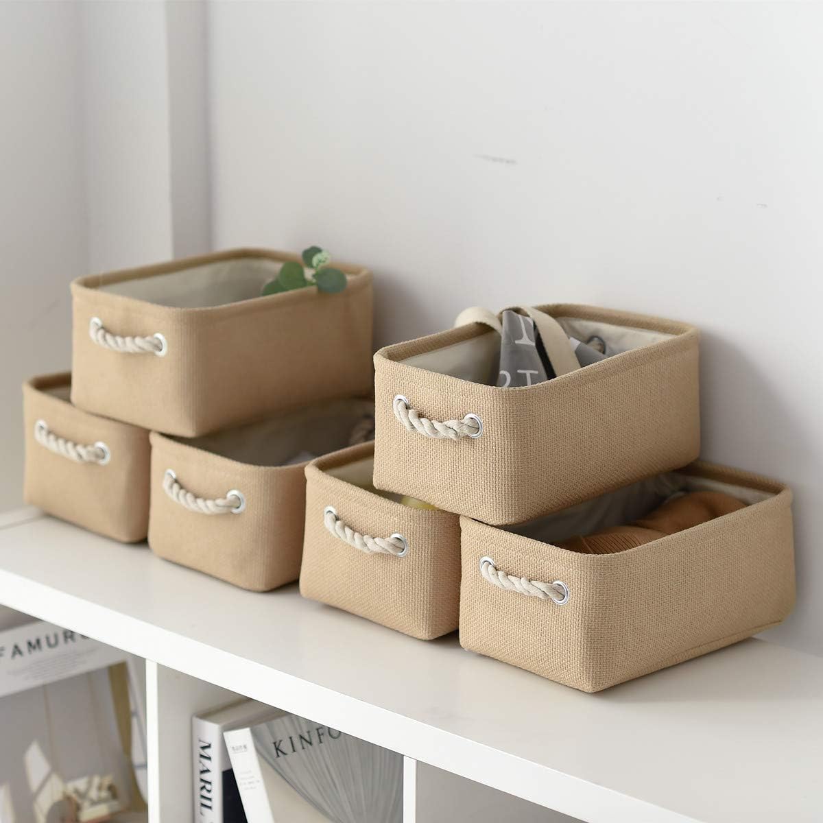 TheWarmHome Storage Basket for Organizing - Small 6 Pack 11.8x7.8x5.2 inch Fabric Storage Cubes