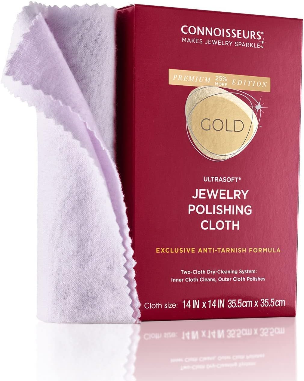 CONNOISSEURS Premium Edition Extra Large Polishing Cloth for Gold Jewelry - Ultrasoft Fabric with