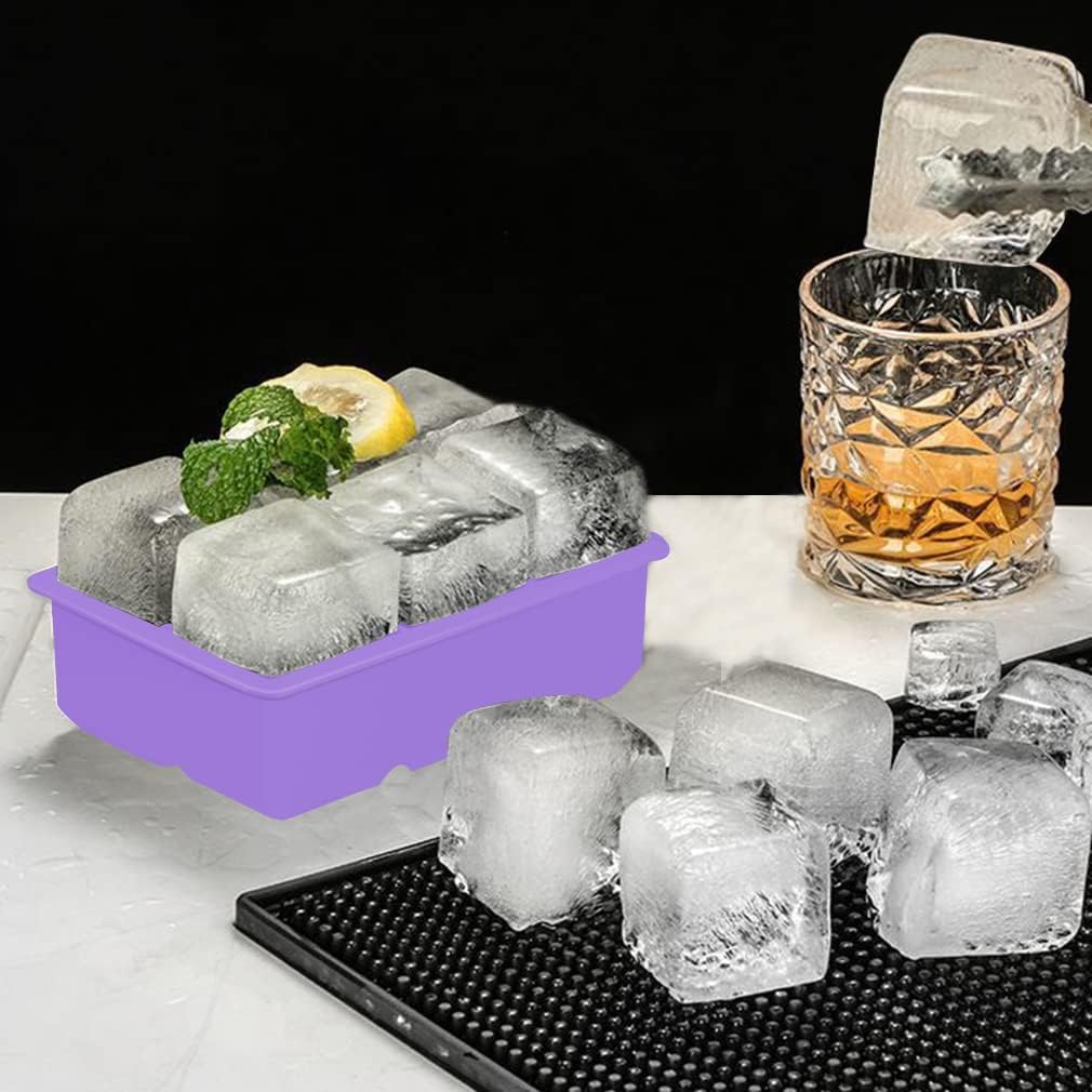 ROTTAY Ice Cube Trays (Set of 2), Sphere Ice Ball Maker with Lid & Large Square Ice Cube Maker for