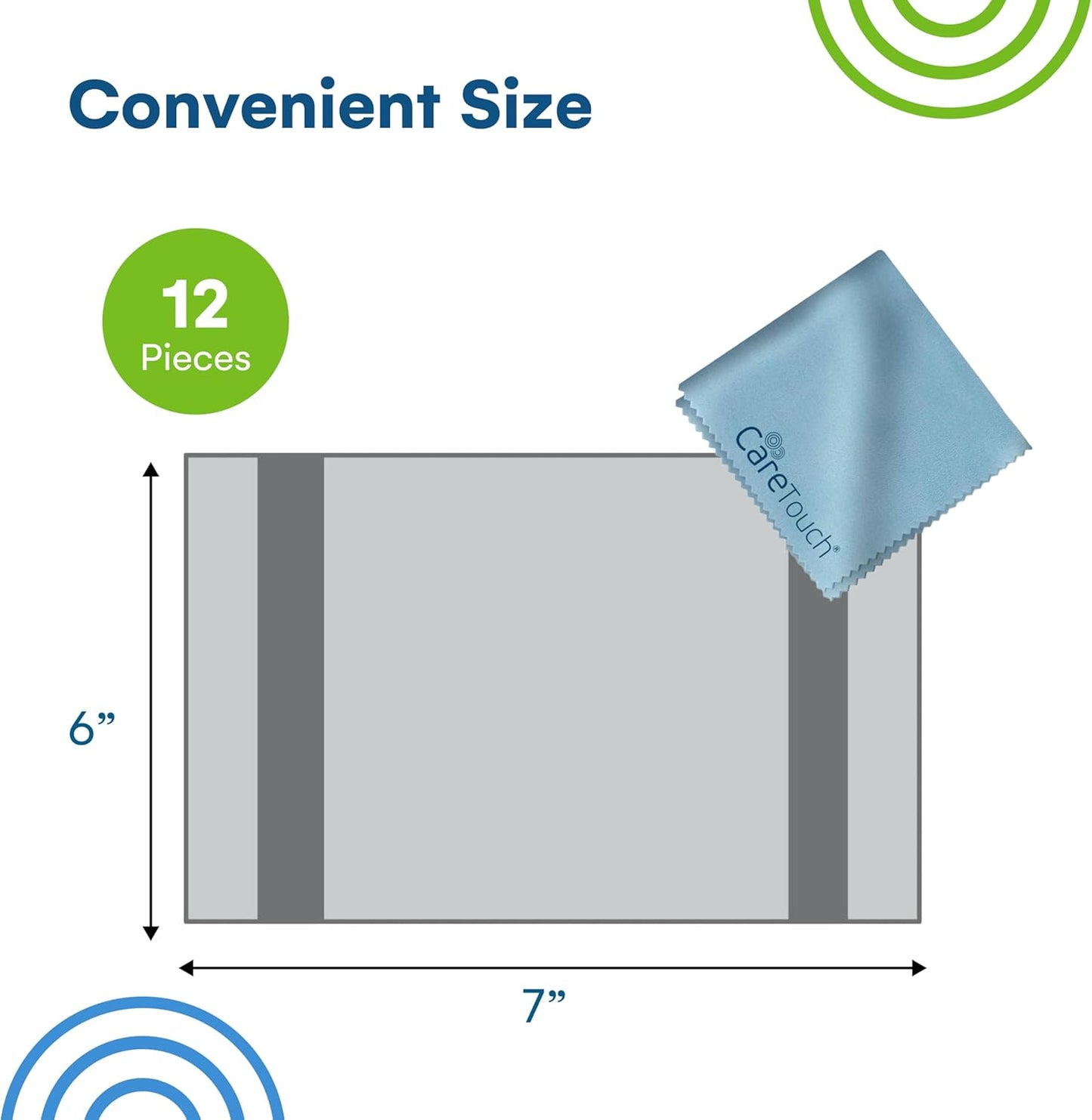Care Touch Eyeglass Cleaning Cloth - 12 Pack of Microfiber Cleaning Cloth for Glasses, Lenses