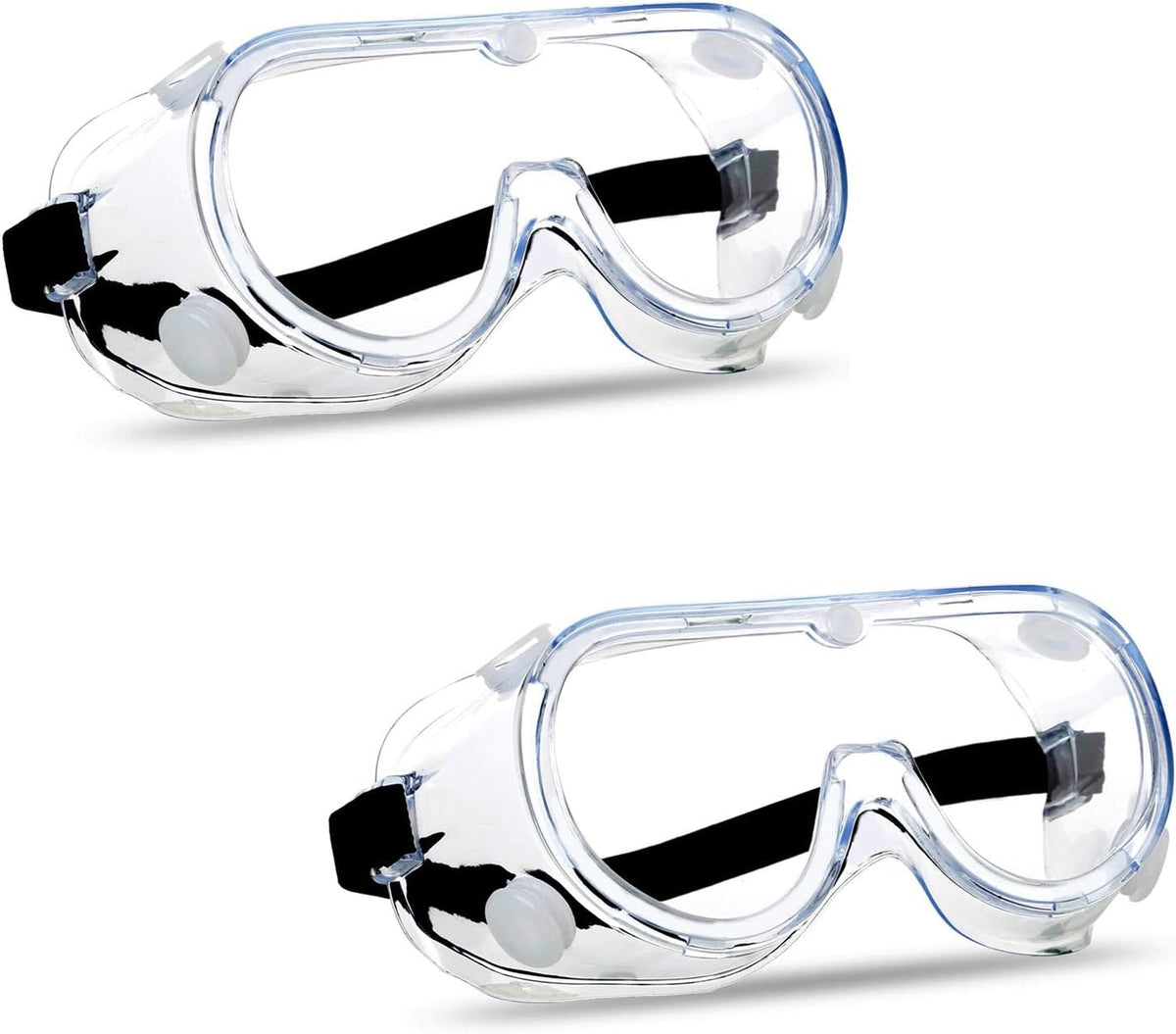 Super More 2PCS Anti-Fog Protective Safety Goggles Clear Lens Wide-Vision Adjustable Chemical