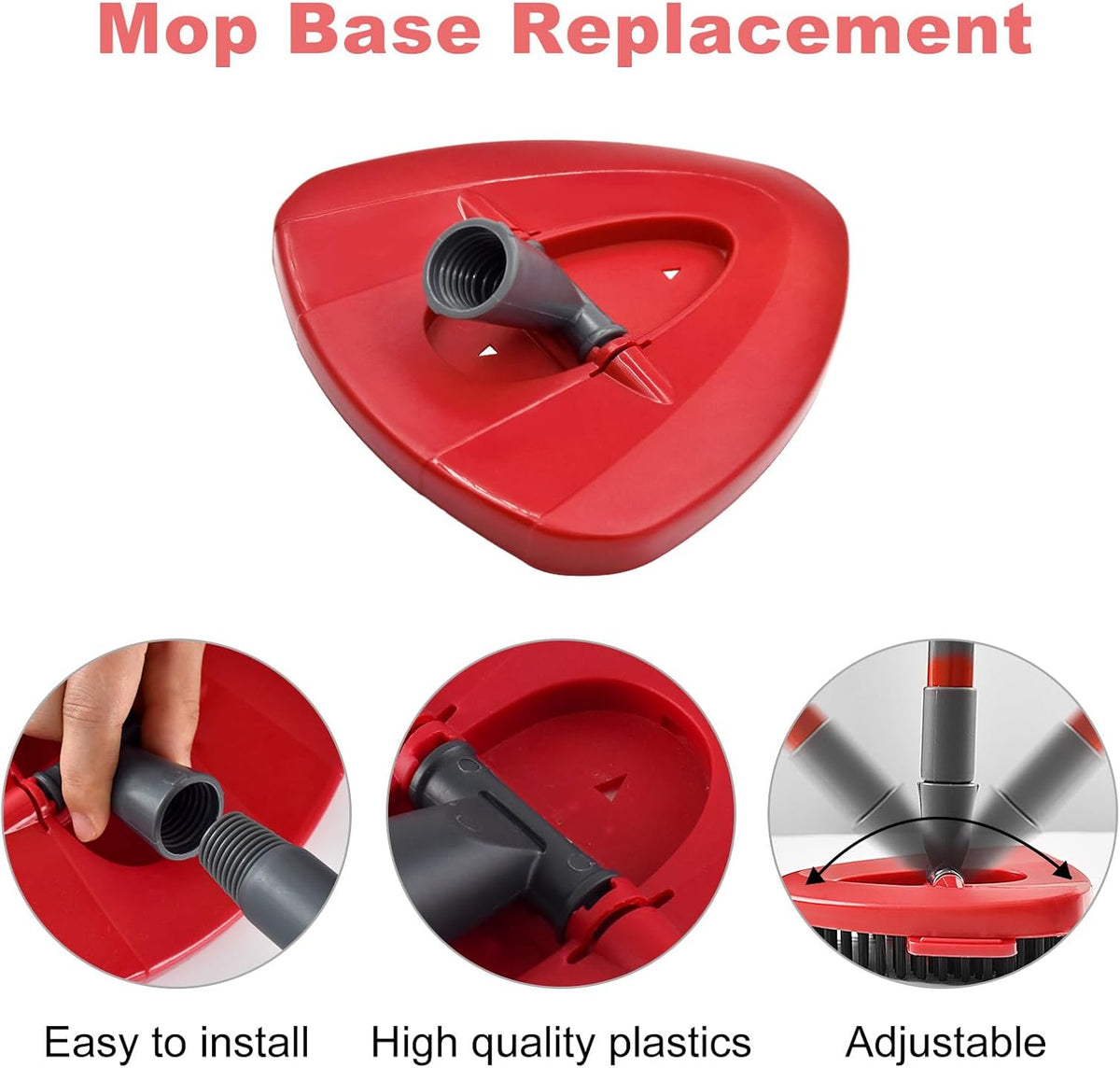 Mop Handle for Ocedar,Spin Mop Replacement Head Base Compatible with O Cedar,4-Section Spin Mop
