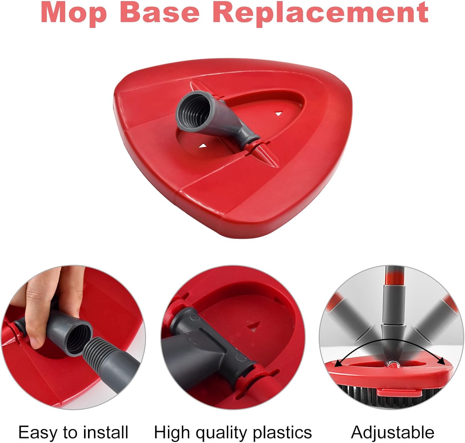 Mop Handle for Ocedar,Spin Mop Replacement Head Base Compatible with O Cedar,4-Section Spin Mop