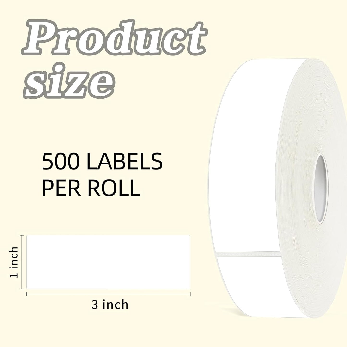500 Blank Removable Freezer Labels Water Oil Resistant with Perforation Line for Food Containers