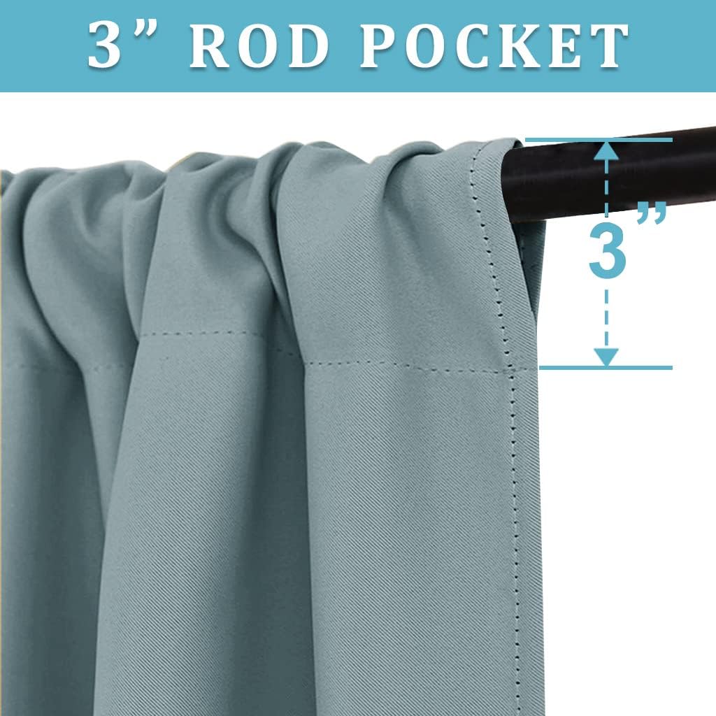 RYB HOME Blackout Curtains for Kitchen, Over Sink Privacy Curtains Window Decor, Thermal Insulating