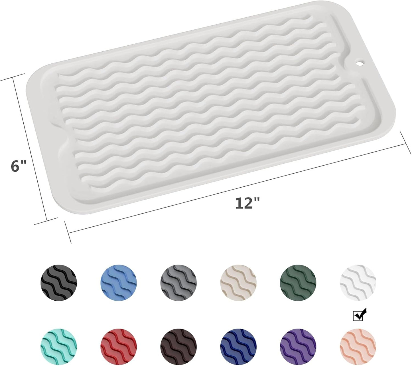 ZLR Silicone Dish Drying Mat for Kitchen Counter, Eco-Friendly Fast Dry Dish Mat, Easy Clean Multi