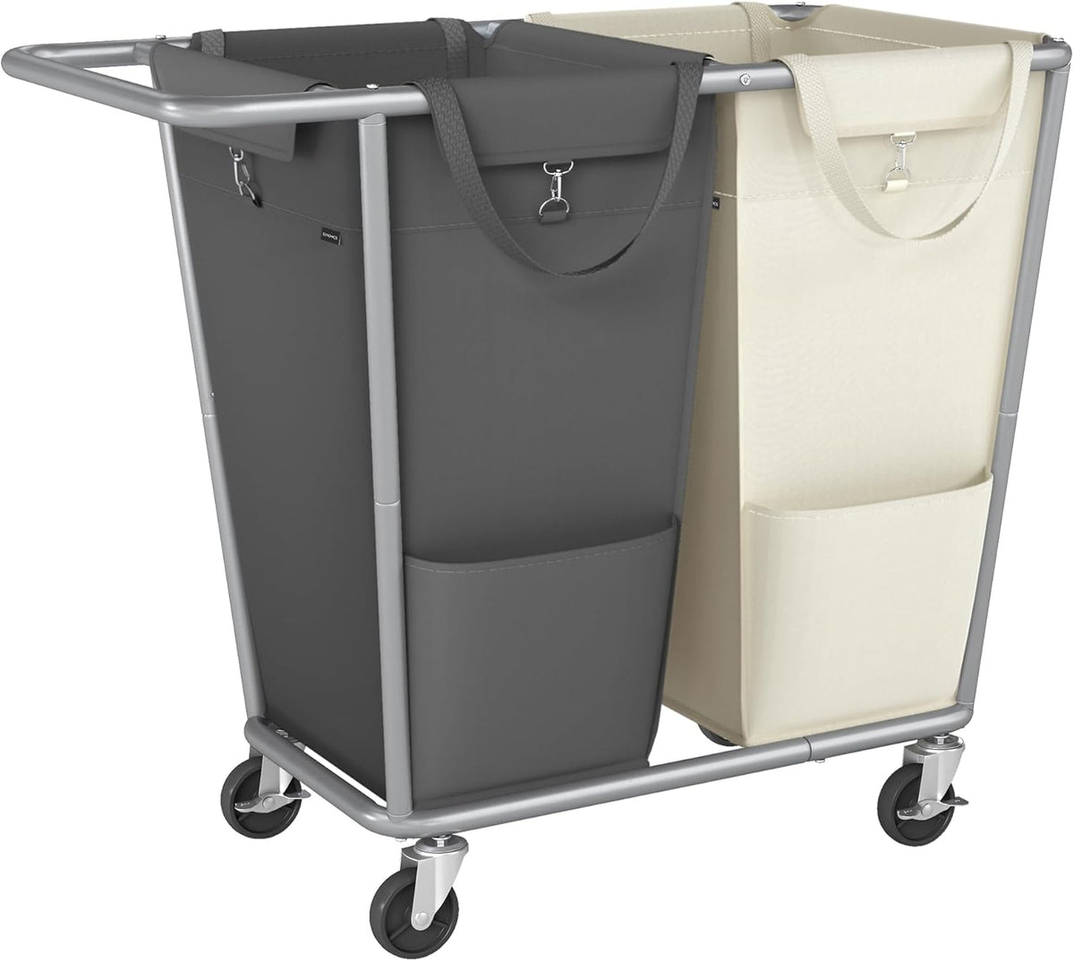 SONGMICS Laundry Basket with Wheels, 50.2 Gallons (190 L), 2-Section Rolling Laundry Hamper with