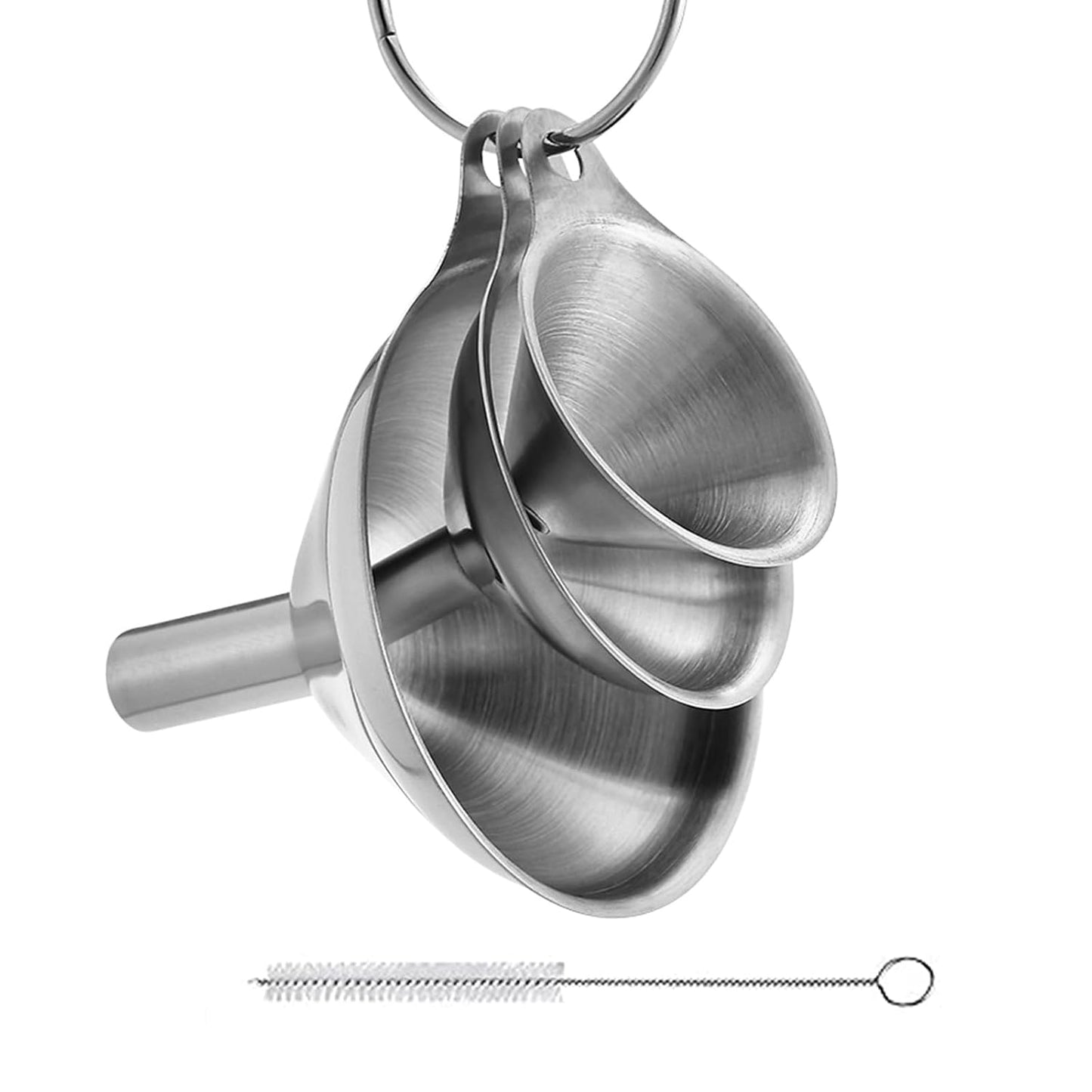 3 Pcs Stainless Steel Kitchen Funnel Made of Food-Grade Stainless Steel That withstands high and