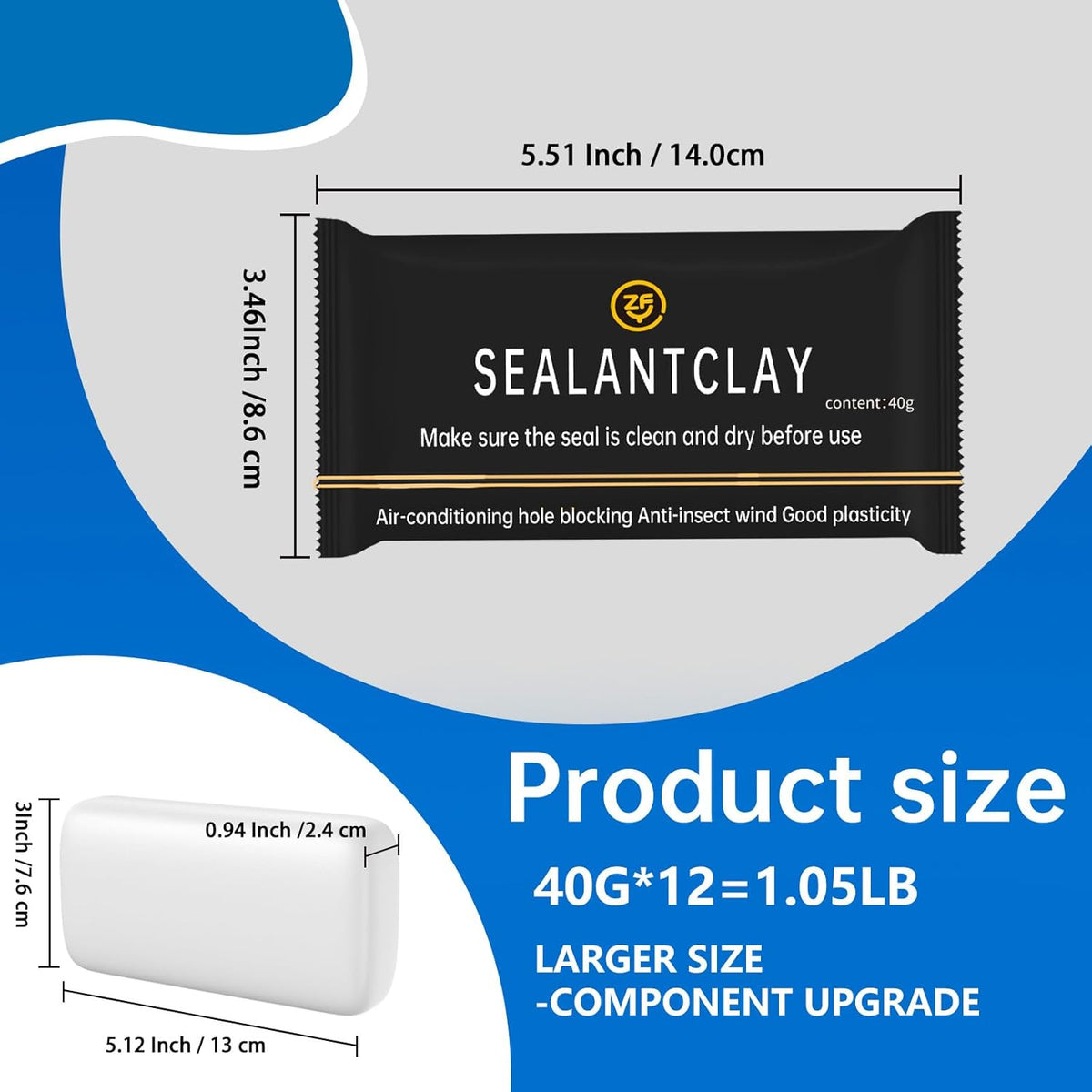 12Pack Quick Repair Mud and Waterproof White Sealing Putty - Pipe Sealing Repair Sealing Clay