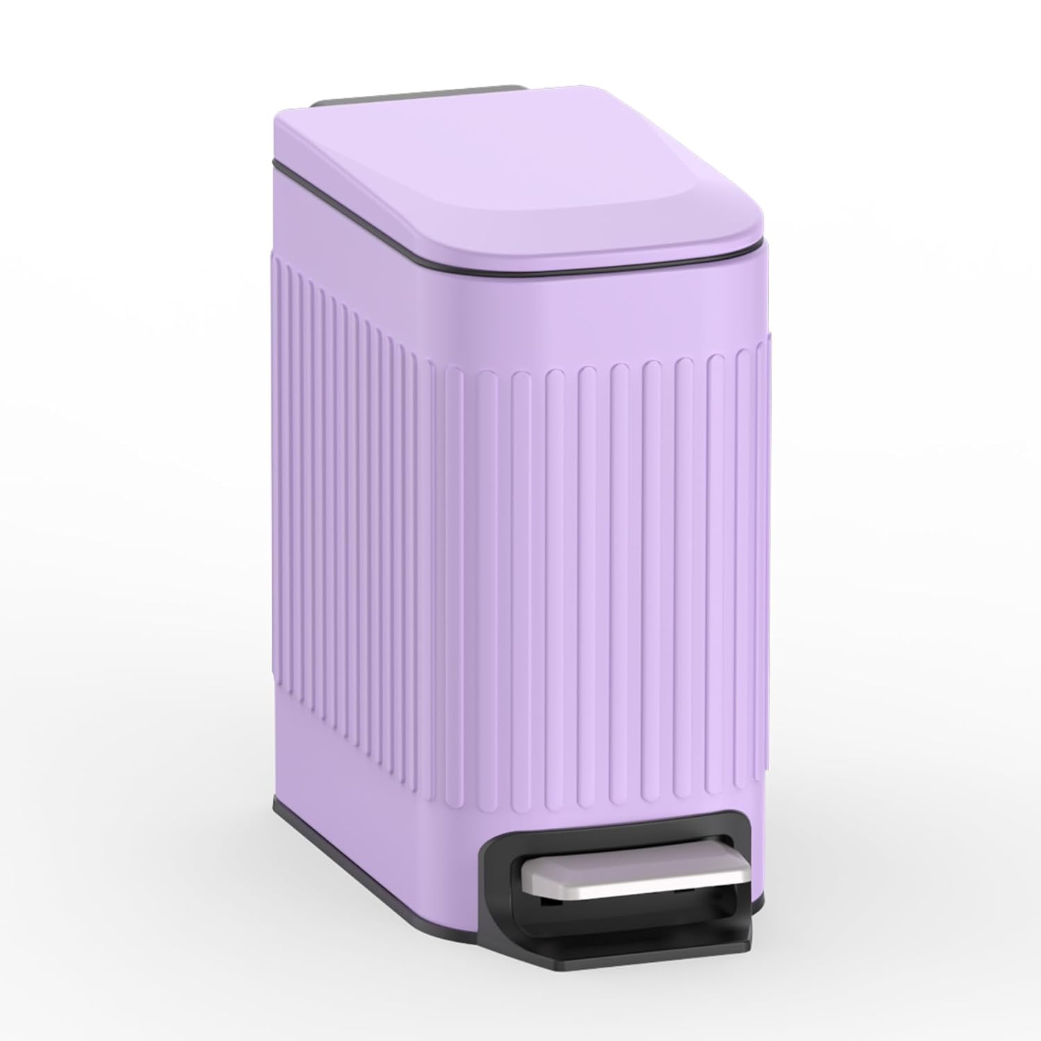 TrashAid Slim Bathroom Trash Can with Lid Soft Close, 6 Liter/1.6 Gallon Stainless Steel Small