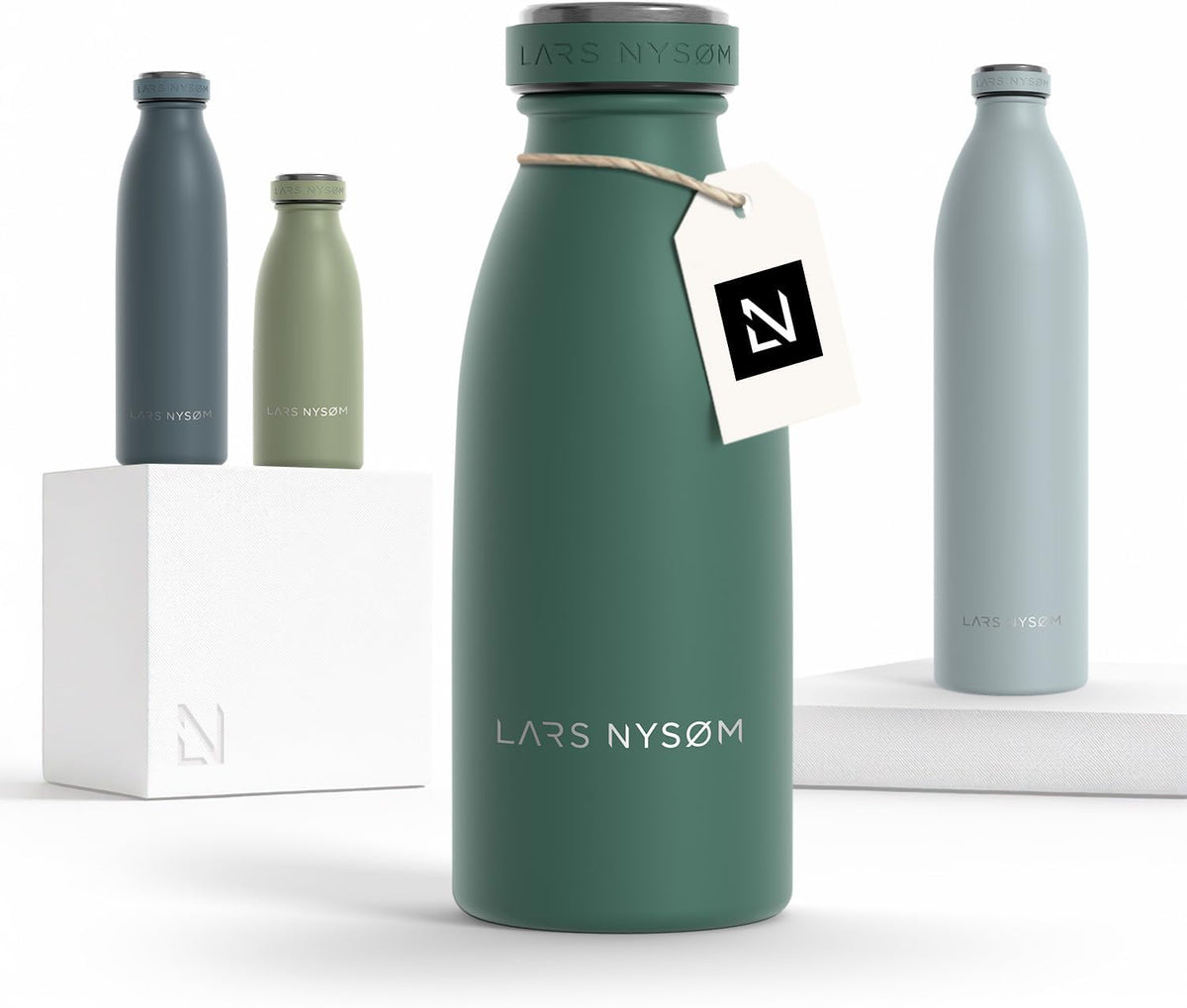LARS NYSØM Stainless Steel Insulated Water Bottle 12oz 17oz 25oz 34oz 51oz | Insulated Thermo Flask