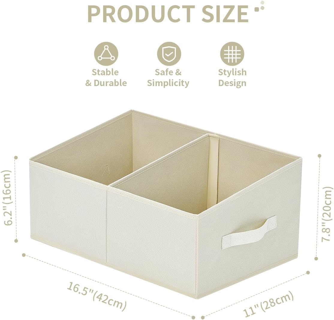DIMJ Closet Storage Bins, 5 Pack Storage Baskets for Shelves, Foldable Closet Organizer with