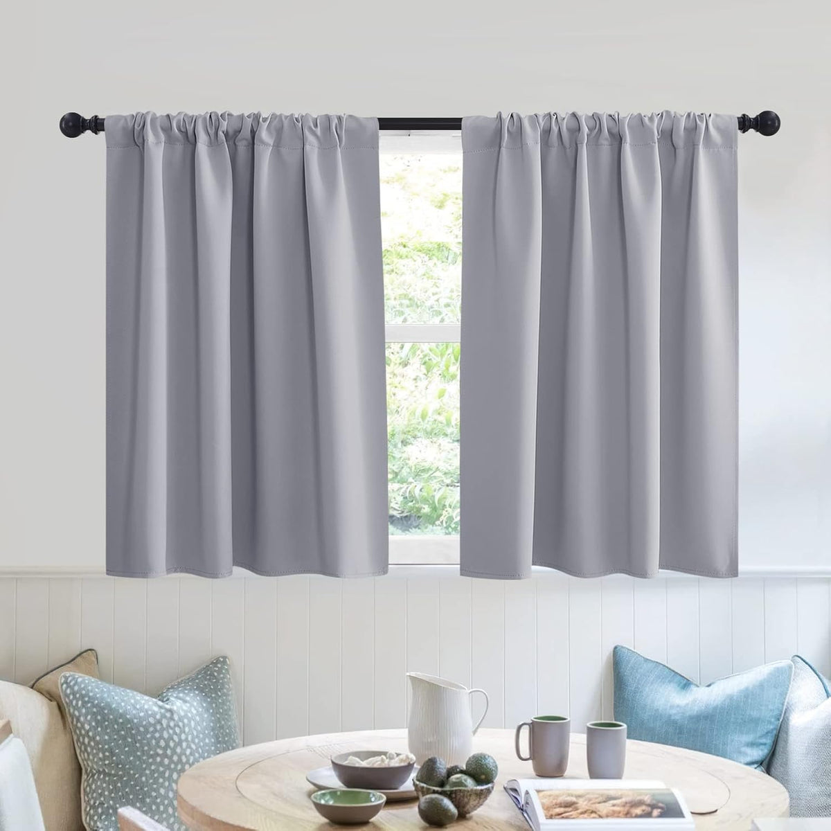 RYB HOME RV Curtains for Camper Windows - Soft Thermal Insulated Small Window Curtain Tiers for