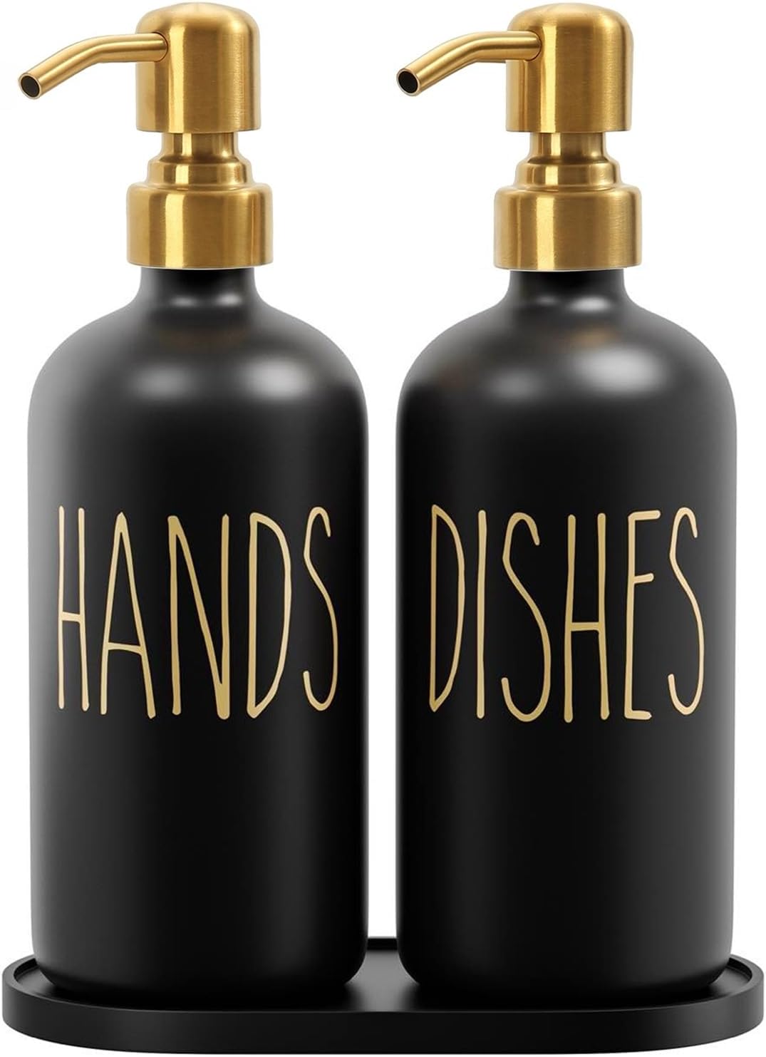 MOMEEMO Kitchen Soap Dispenser Set, Contains Hand and Dish Soap Dispenser, Suitable for Black and