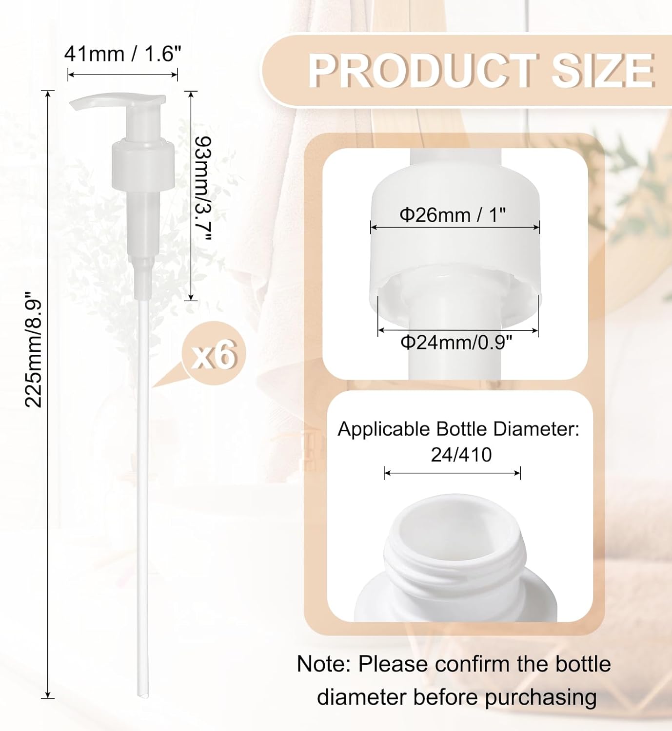 uxcell 6 Pcs Soap Dispenser Pump Heads Soap Dispensers Top Pumps Replacement Switch Pumphead for