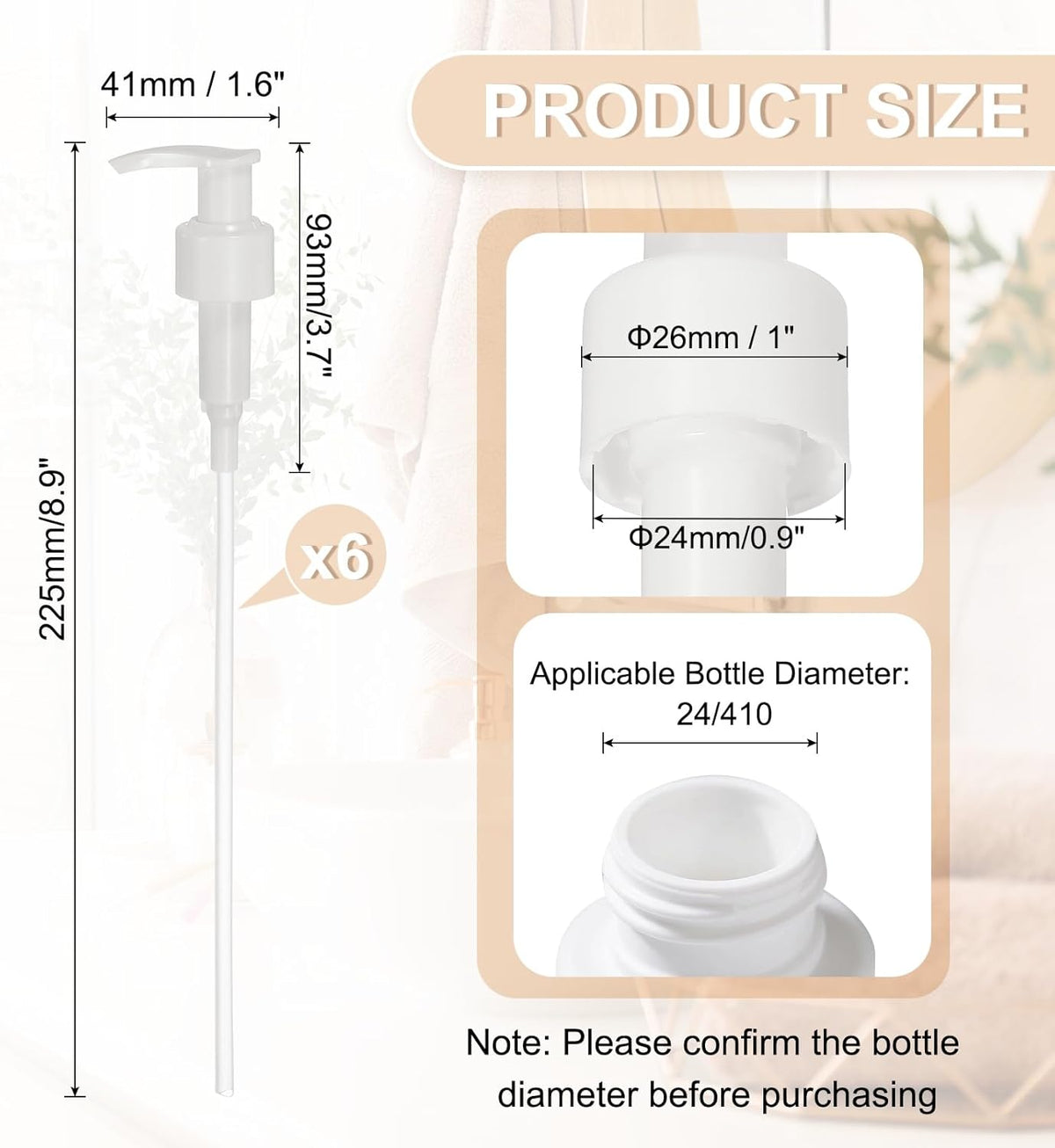 uxcell 6 Pcs Soap Dispenser Pump Heads Soap Dispensers Top Pumps Replacement Switch Pumphead for