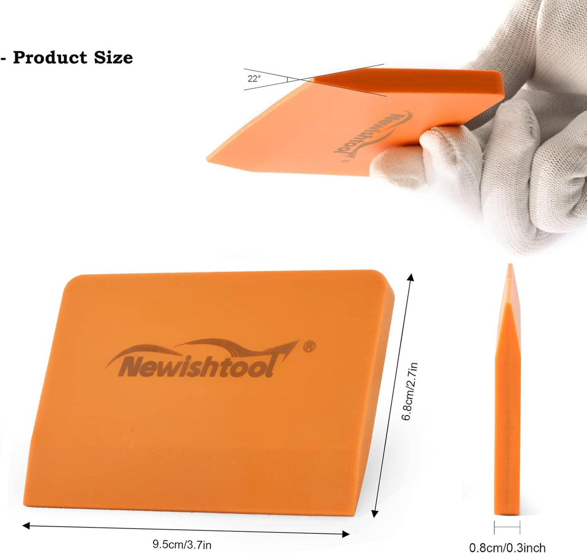 NEWISHTOOL Soft Silicone Small Squeegee for Vinyl, 2 PCS PPF Tools Window Tinting V-Blade Scraper