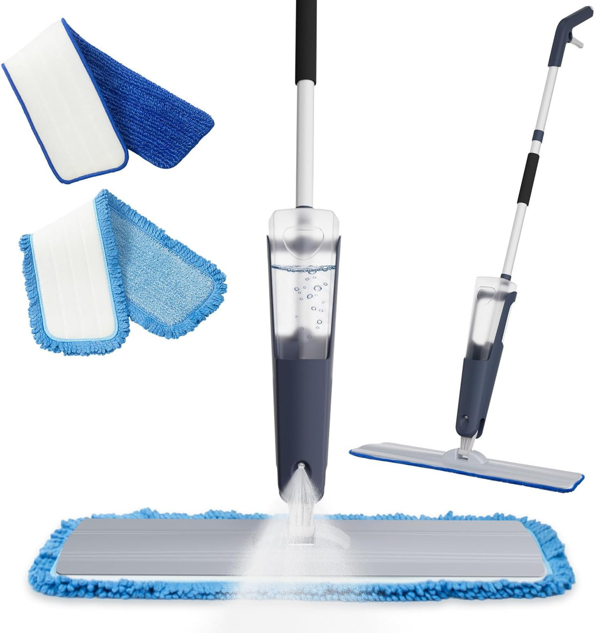 24" Microfiber mop for Floor Cleaning System, Commercial Heavy-Duty Wet Dry mops with Spray Mode