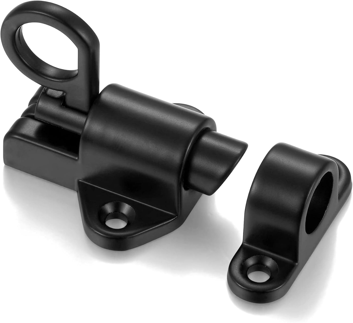 6 Packs Self-Closing Latches，Black Spring Door Lock，Resilient Bolt Latch Aluminum Alloy Safety