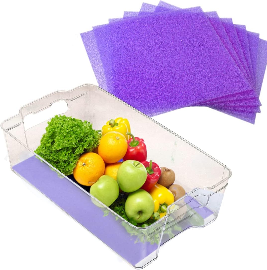 Dualplex® Fruit & Veggie Life Extender Liner for Fridge Refrigerator Drawers, 12x15 Inches (4 Pack)