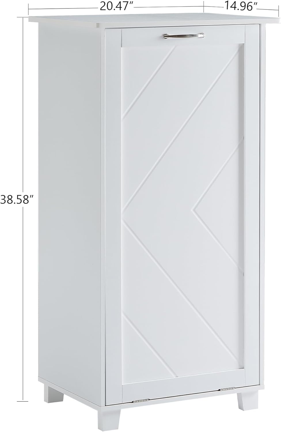 VECELO Tilt Out Kitchen Trash Bin Cabinet, Dog Proof Garbage Can with Wood Holder Free Standing