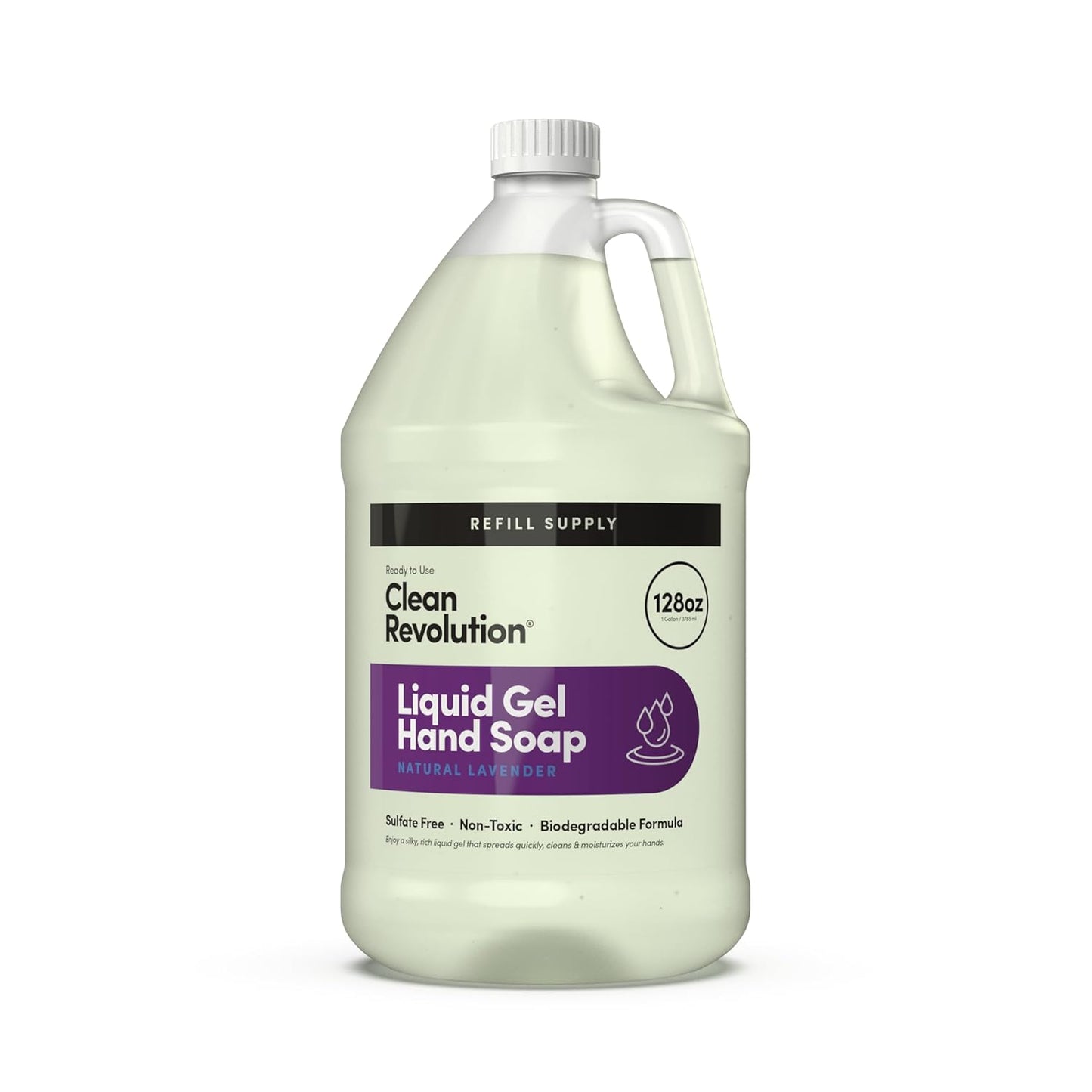 Clean Revolution Liquid Gel Hand Soap, Silky Rich Liquid, Quick Lather, Fast Rinsing, Contains Real
