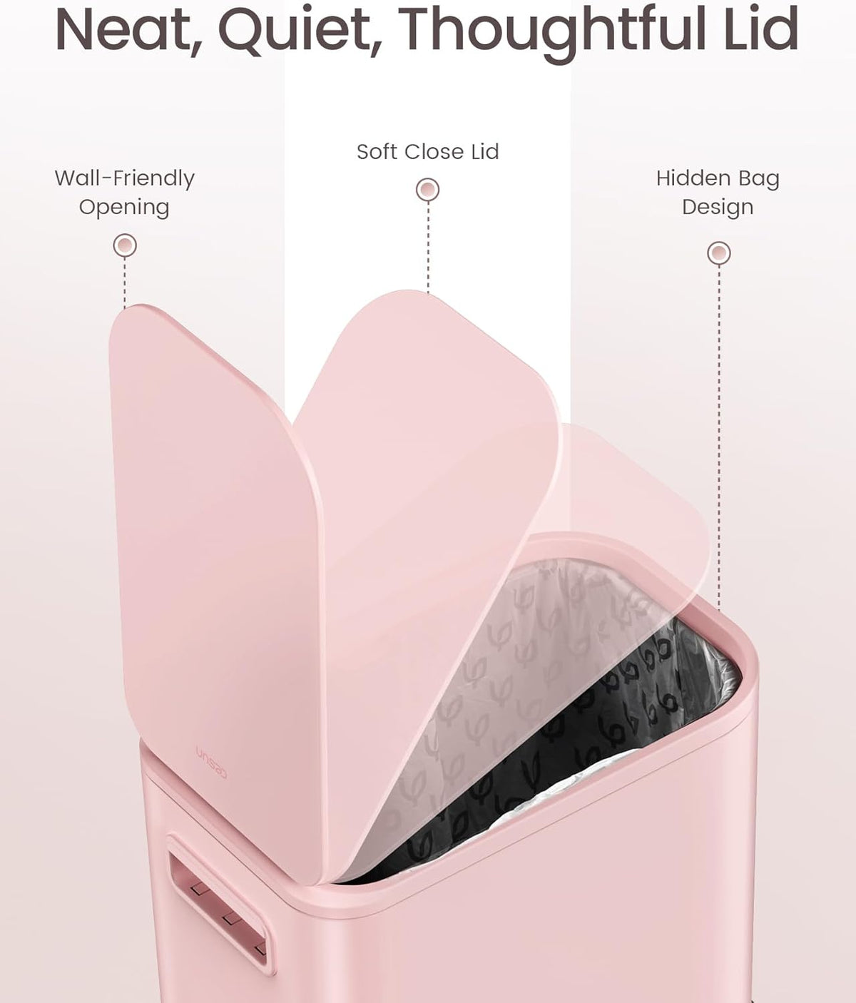 Cesun Small Bathroom Trash Can with Lid Soft Close, Step Pedal, 5 Liter / 1.3 Gallon Stainless