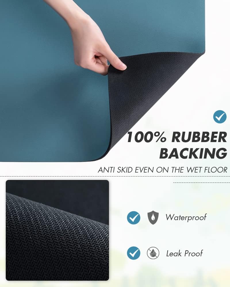 AMOAMI Coffee Mat - Hide Stain Rubber Backed Absorbent Dish Drying Mat for Kitchen Counter - Bar