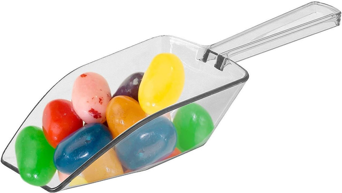 Clear Plastic Acrylic Scoops 12 Pcs | 6.5” Medium Kitchen Scoop | Wedding Desserts | Candy Buffet
