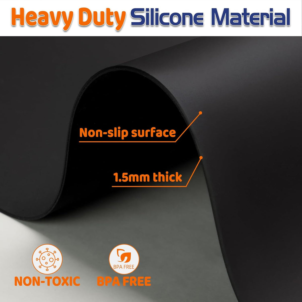 Warome Silicone Mat,78.7”x 23.6” Heat Resistant Mats for Countertop,Extra Large Countertop