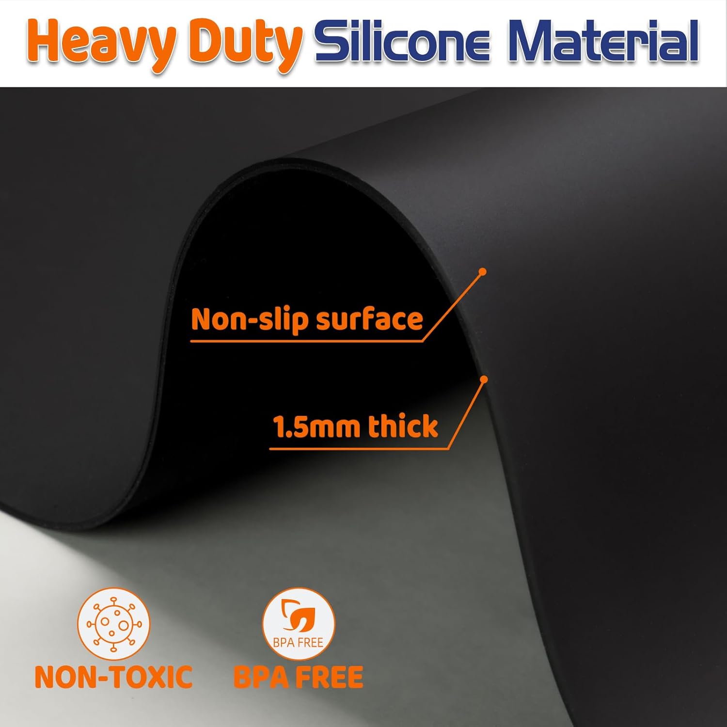 Warome Silicone Mat,78.7”x 23.6” Heat Resistant Mats for Countertop,Extra Large Countertop