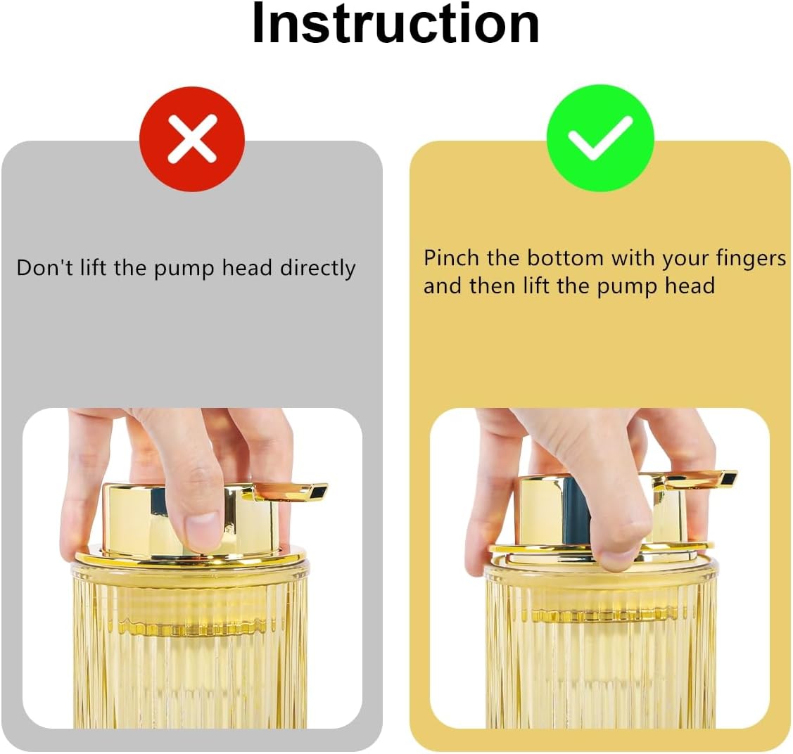 Amber Foaming Soap Dispenser, Glass Foam Hand Soap Dispenser with Gold Pump, 11 Oz Bathroom