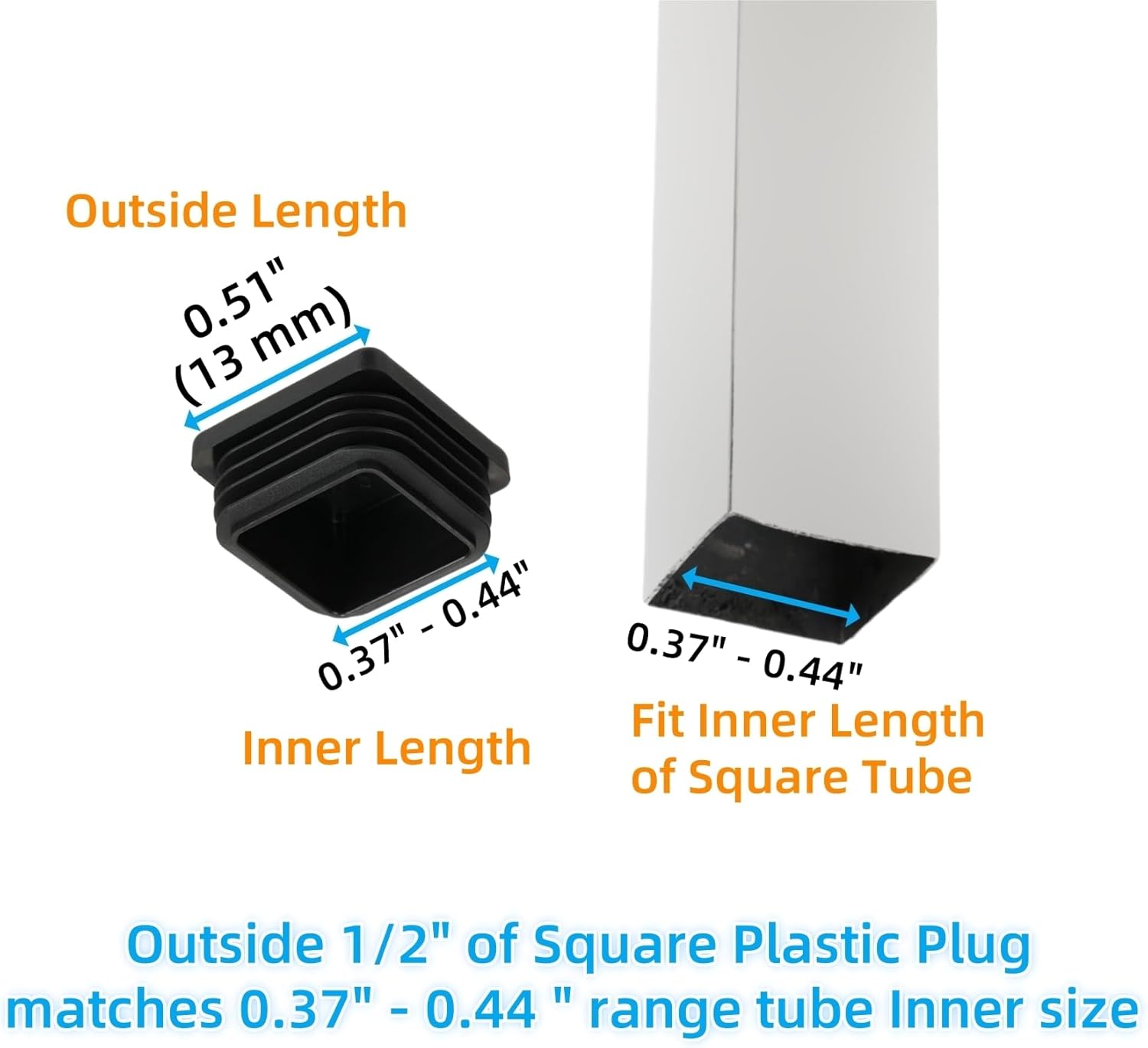 Furnigear Plastic Plugs Tubing End Cap Chair End Caps Outside Bottom Tubing Caps Square Furniture
