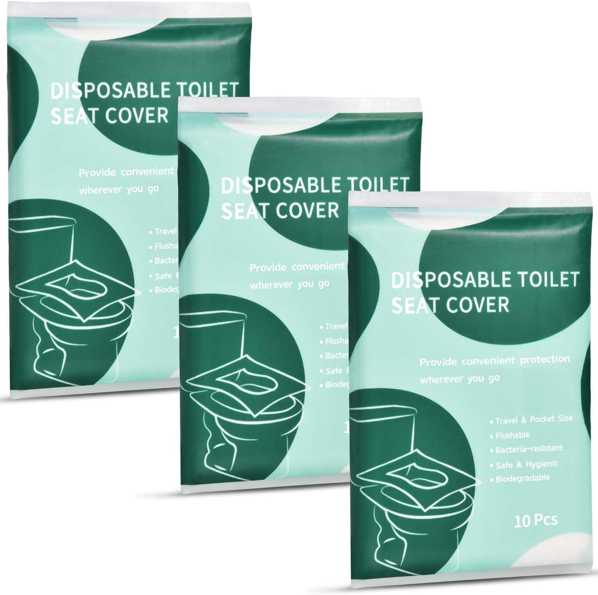 30 Pcs Disposable Flushable Paper Toilet Seat Covers Travel Supplies Essentials for Airplane