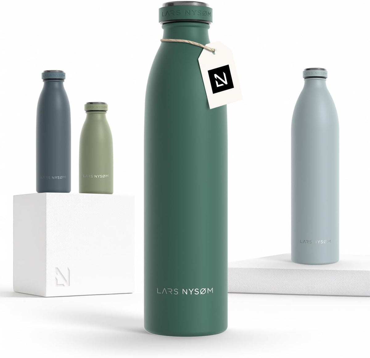 LARS NYSØM Stainless Steel Insulated Water Bottle 12oz 17oz 25oz 34oz 51oz | Insulated Thermo Flask