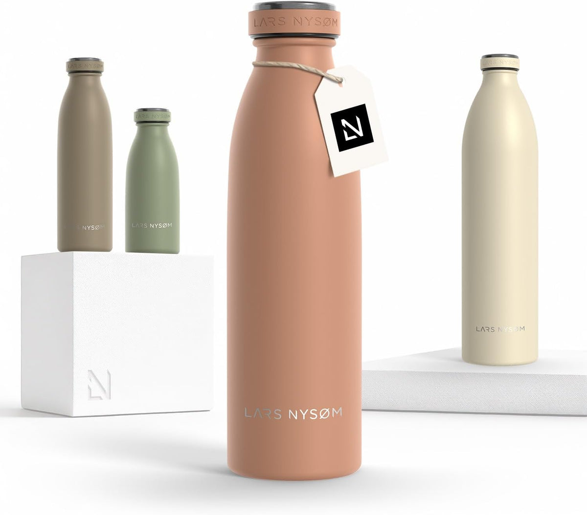 LARS NYSØM Stainless Steel Insulated Water Bottle 12oz 17oz 25oz 34oz 51oz | Insulated Thermo Flask