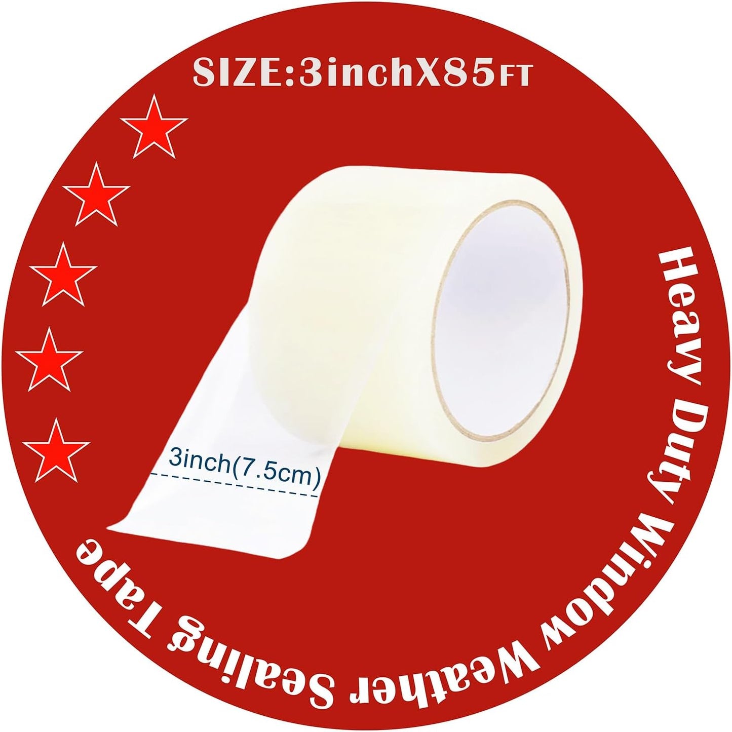 Transparent Weather Sealing Tape, 3-Inch x 85FT, Clear Draft Isolation Sealing Film - Clear Draft