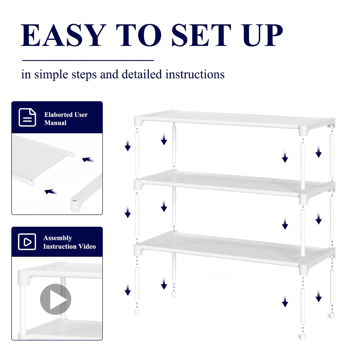 Kitsure Shoe Rack - Non-Woven Shoe Rack Shelf, Shoe Organizer for Closet, Entryway, Garage &