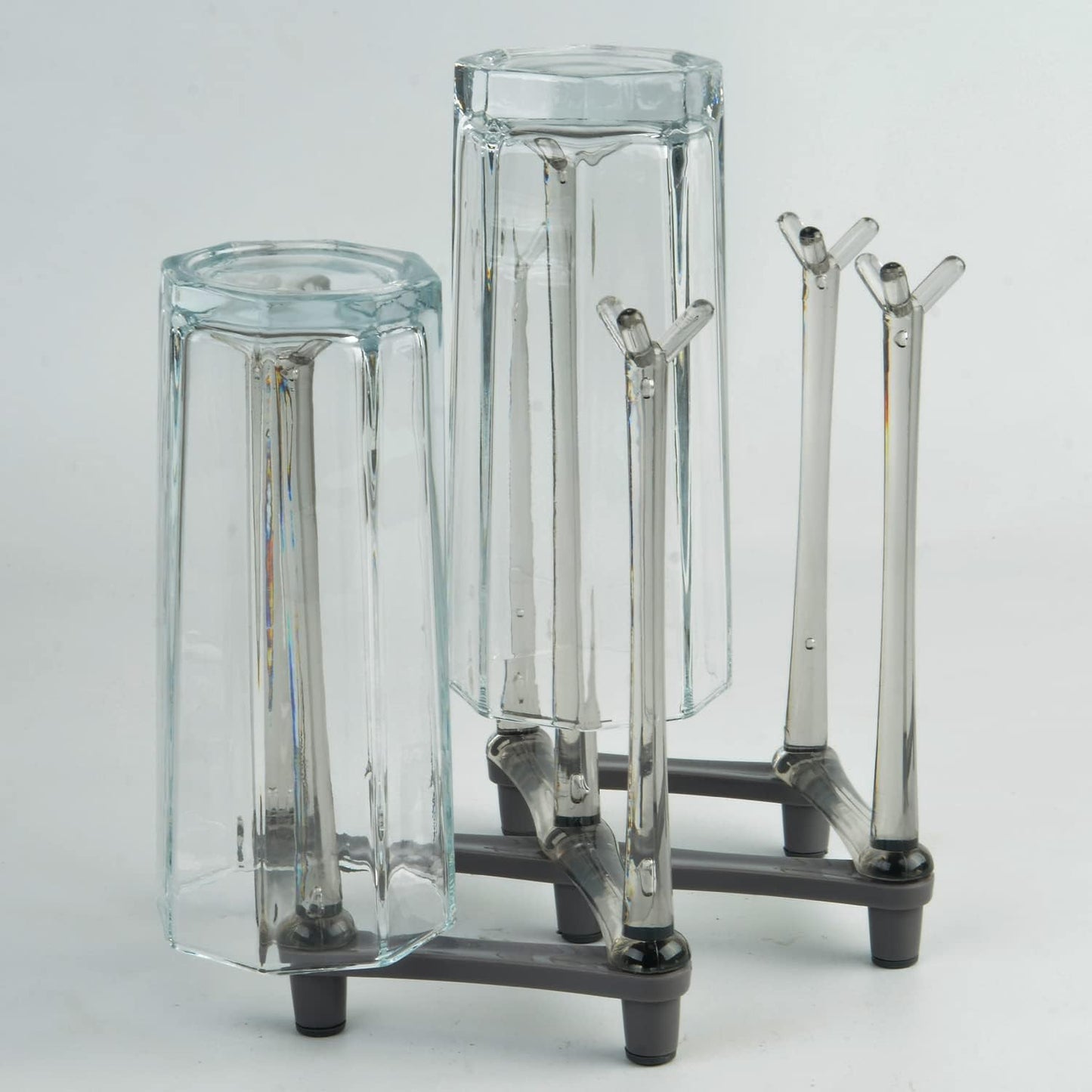 2 Pcs Cup Drying Racks Set, Retractable Drinking Glass & Baby Bottle Drainer Stand, PP Material Mug