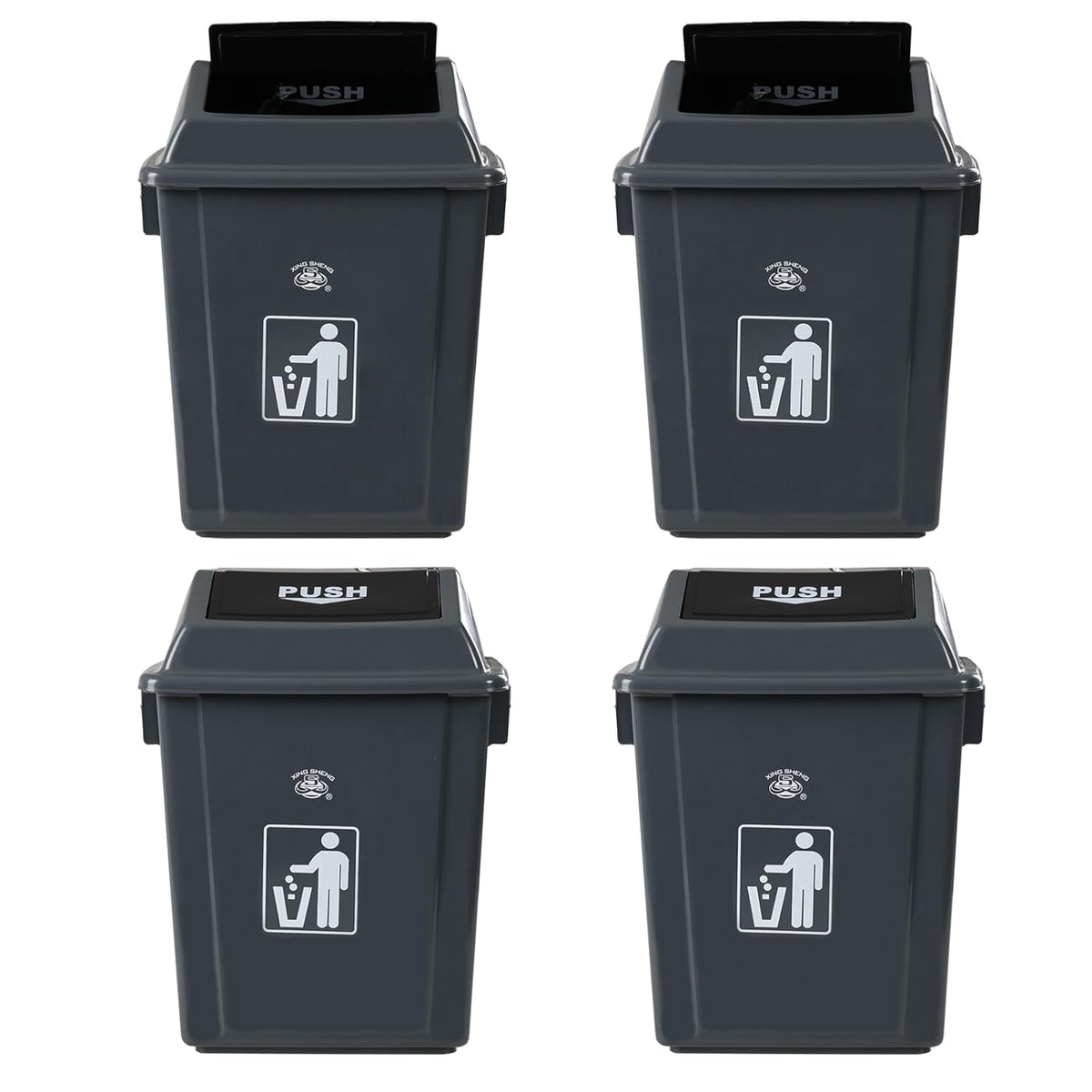 6 Gallon Plastic Swing Top TrashBin/Garbage Can, Lidded Wastebasket Trash Can for Kitchen, Garage