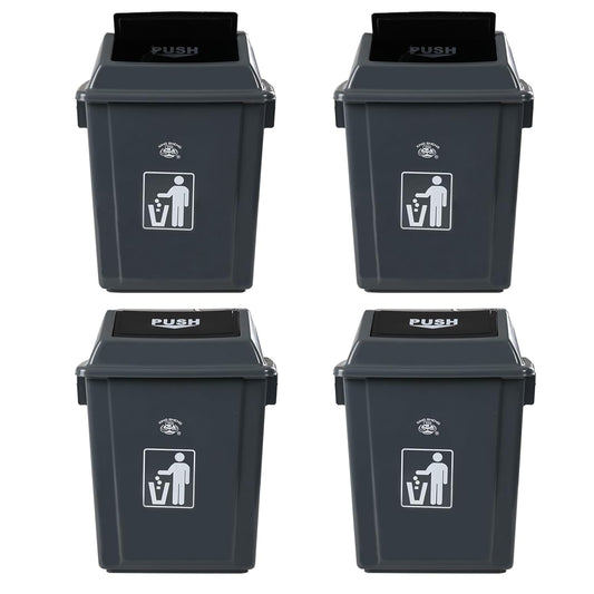 6 Gallon Plastic Swing Top TrashBin/Garbage Can, Lidded Wastebasket Trash Can for Kitchen, Garage