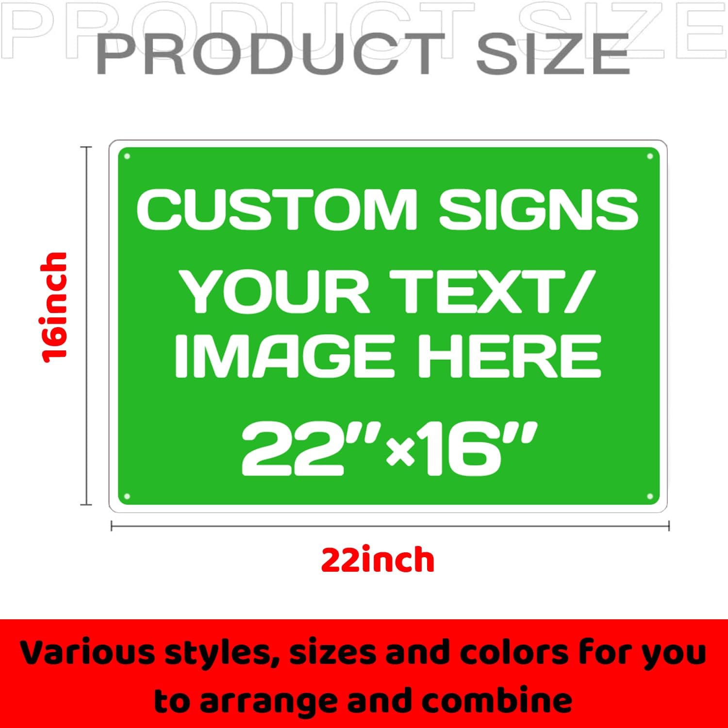 Custom Street Sign,Aluminum Weatherproof Metal Sign Multiple Sizes Custom Personalized Text And