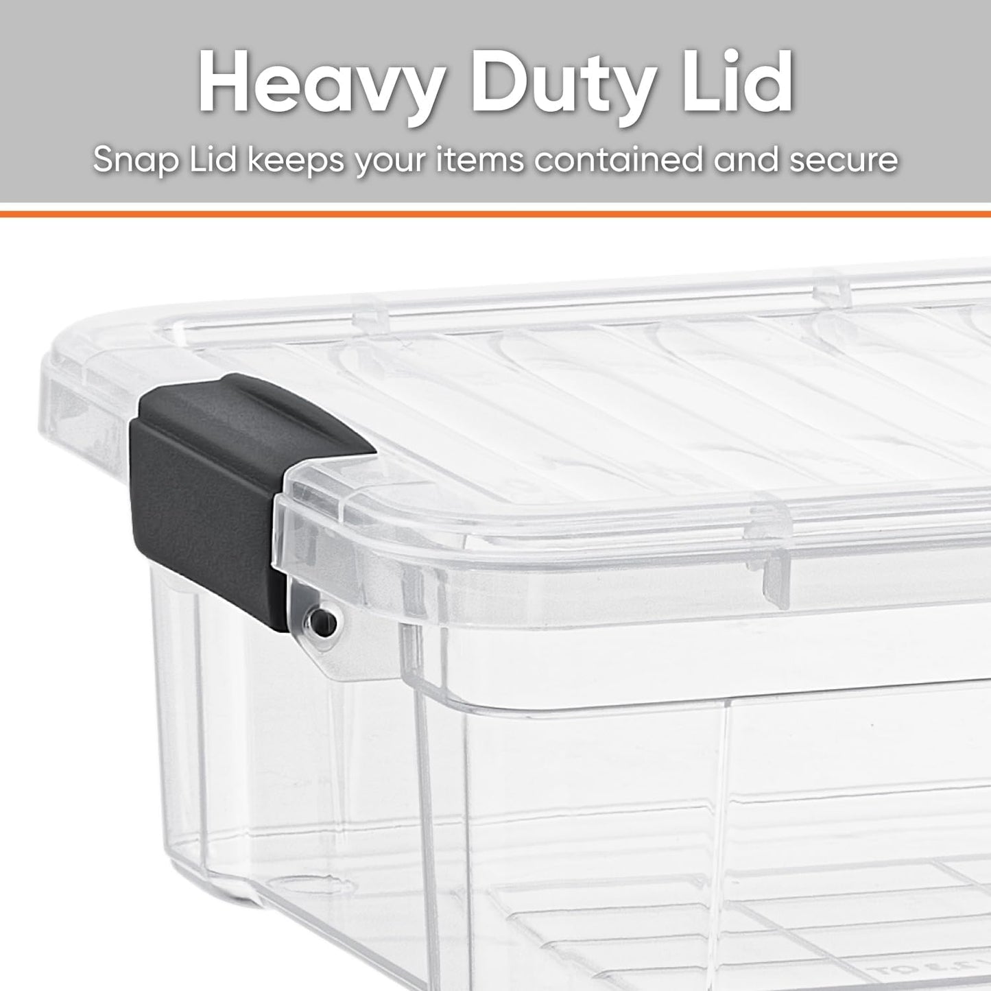 Superio Clear Storage Boxes with Lids, 1.27 Quart Plastic Container Bins for Organizing, Stackable