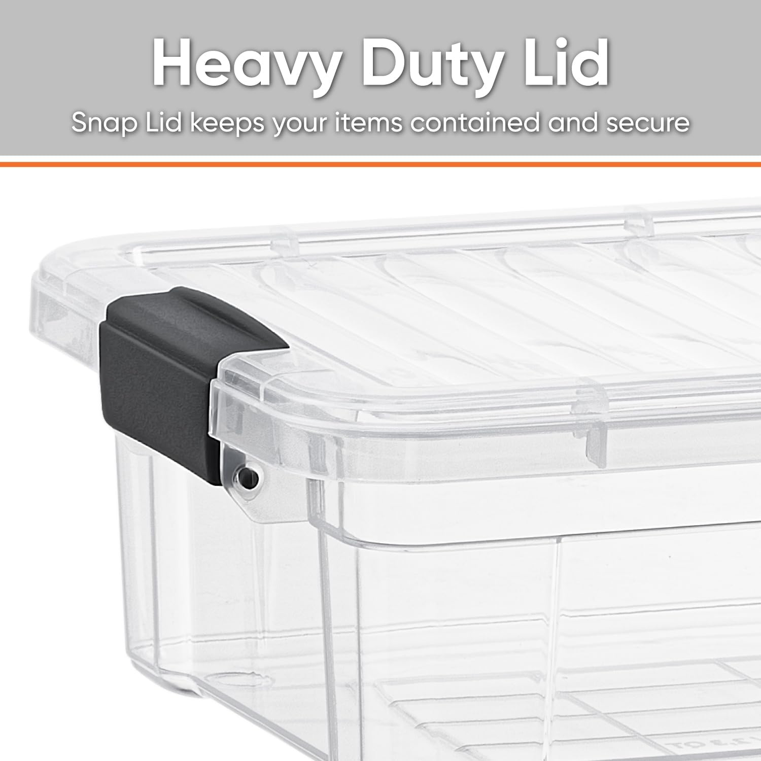 Superio Storage Bins with Lids- 2 Pack, 4.5 Qt Clear Boxes for Organizing, Stackable Plastic