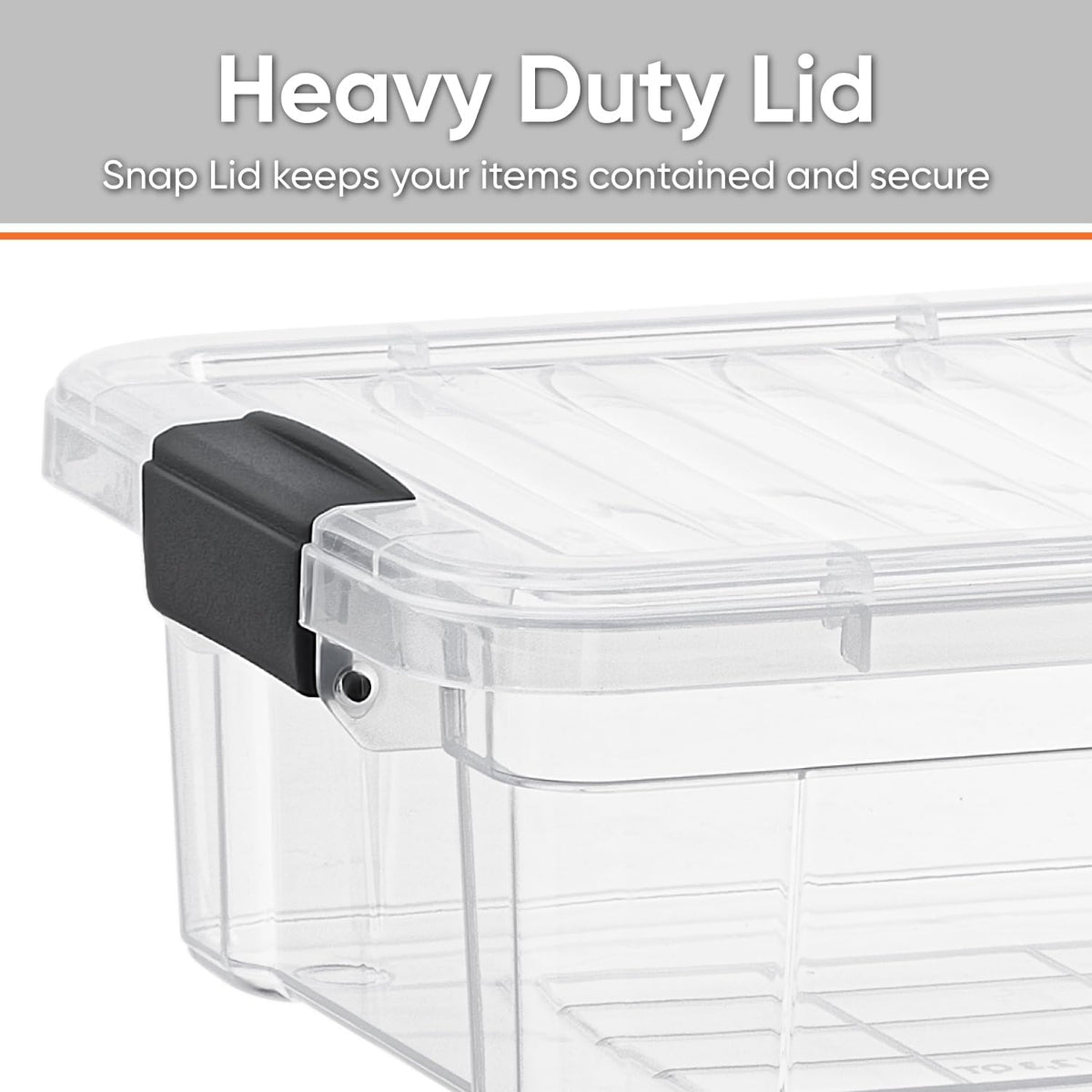 Superio Clear Storage Boxes with Lids, 1.27 Quart Plastic Container Bins for Organizing, Stackable