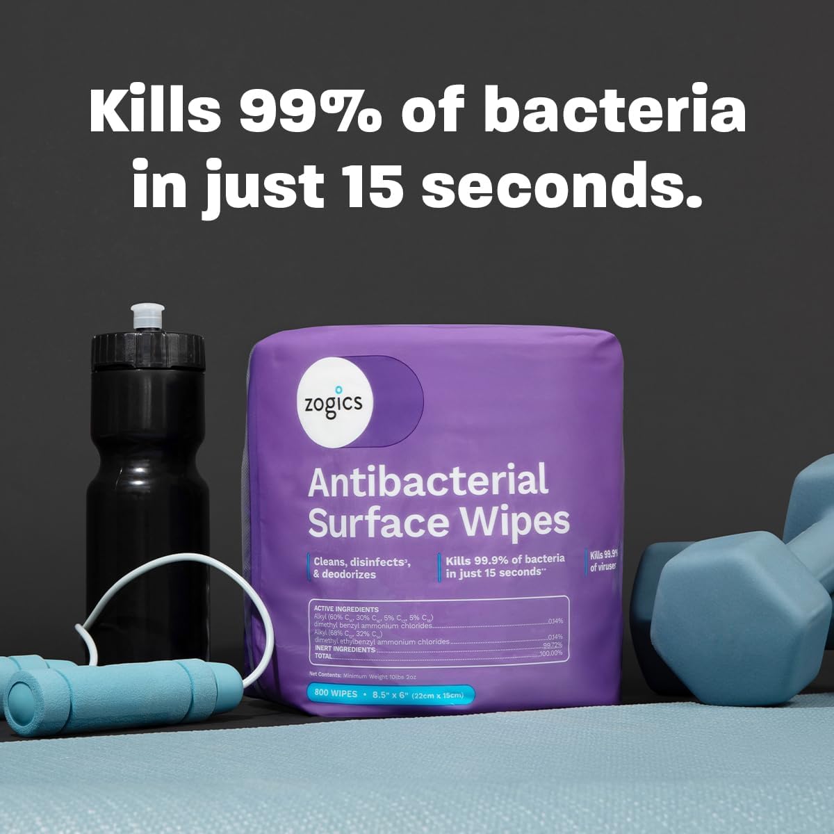 Zogics Antibacterial Wipes – Disinfecting Wipes for Sanitizing and Cleaning Surfaces and Equipment
