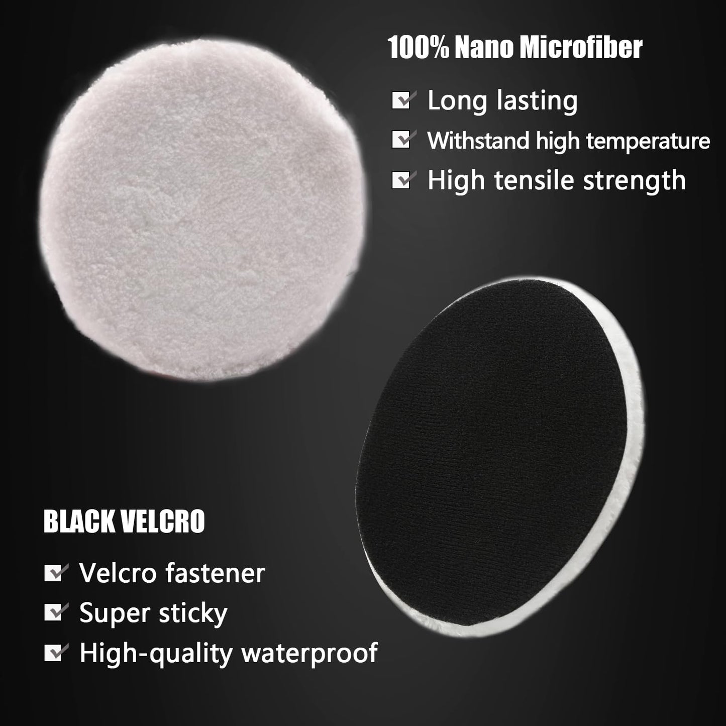 Buffing Polishing Pads, ZFE 7Pcs 6"(150mm) Waffle Foam Buffing Pads Polishing Pads Wool Pad Kit for